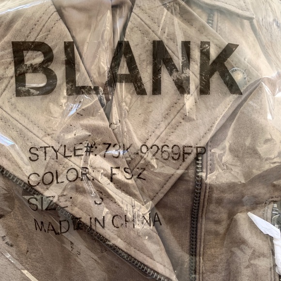 Blank NYC 100% Suede Leather Moto Biker Tan Jacket S - Picture 14 of 14